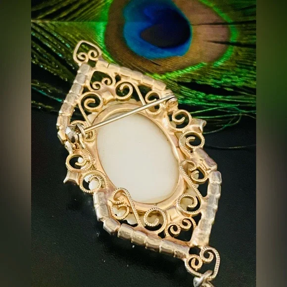 Vintage Victorian Gold and Turquoise Brooch - Picture 3 of 5